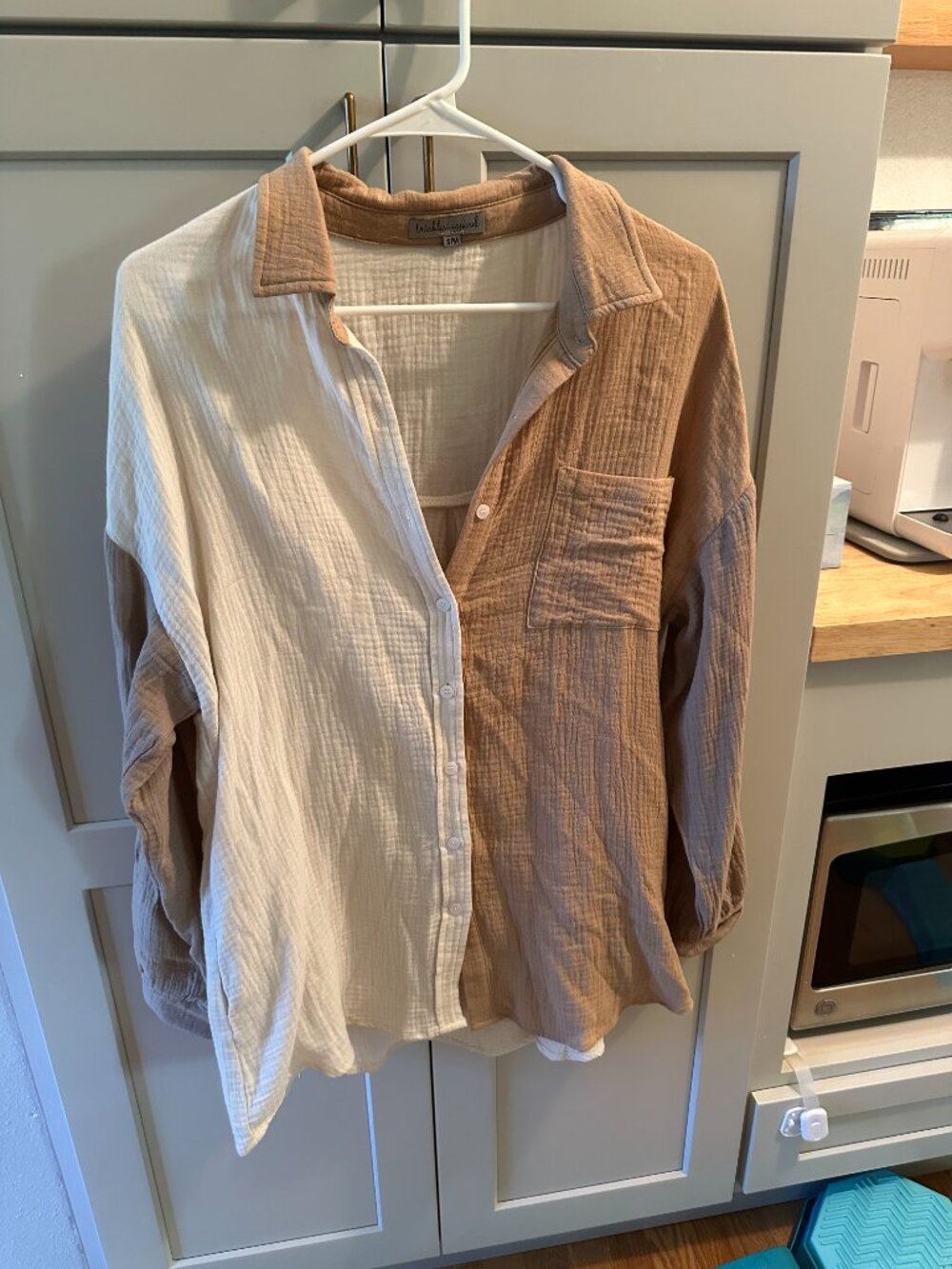 Colorblock Button Up Shirt Size S/M